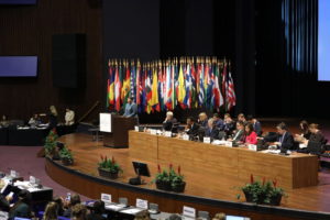 18ª sesión de la Asamblea de Estados Miembros de la Corte Penal Internacional (CPI) en La Haya en diciembre de 2019. (Imagen CPI vía Flickr).