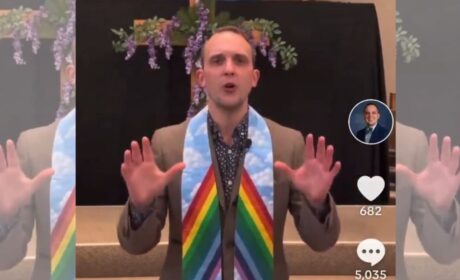 Un video viral muestra a un predicador usando estolas con temática LGBT y afirmando que “la humanidad es Dios en drag”